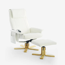 LE ROI DU RELAX Fauteuil Myron - Blanc pas cher