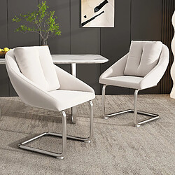 Merax Set de 2 fauteuils pivotants avec coussin - Beige