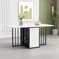 Merax Table à manger pliante - Blanc et noir - Reconditionné