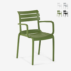 Ahd Amazing Home Design Chaise d'extérieur en polypropylène avec accoudoirs bar cuisine Satin - Vert foncé