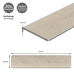 ML-Design 1,56 m² Sol en vinyle click PVC épaisseur 4,2 mm chêne clair 20x lames stratifié pas cher