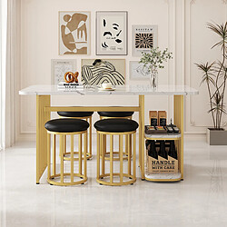 Merax Ensemble table et chaises - Blanc et or - Reconditionné