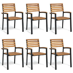 vidaXL Chaises jardin empilables lot de 6