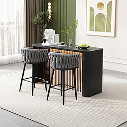 Merax Lot de 2 chaises de salle à manger - Gris - Reconditionné