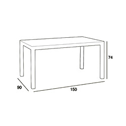 Bica table de jardin rectangulaire - Blanc pas cher