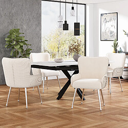 Merax Chaises de salle avec accoudoirs - Beige
