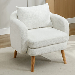 Merax Fauteuil de relaxation velours - Blanc - Reconditionné