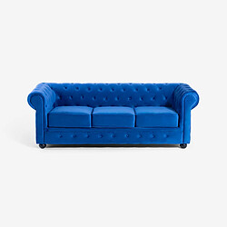Modus sofà canapé droit Chesterfield - Bleu
