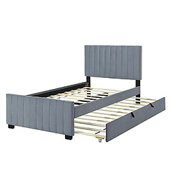 Acheter KOMHTOM Lit rembourré 90x190 avec lit escamotable - Gris