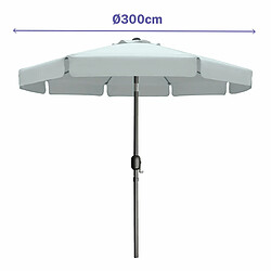 Marbueno Parasol rond acier - Blanc