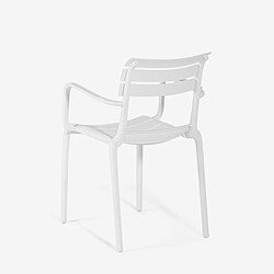 Ahd Amazing Home Design Chaise d'extérieur en polypropylène avec accoudoirs bar cuisine Satin - Blanc