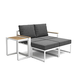 Modus sofà Salon de jardin 2 fauteuils Qamal - Blanc