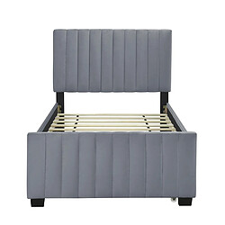 KOMHTOM Lit rembourré 90x190 avec lit escamotable - Gris pas cher