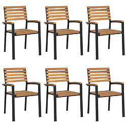 vidaXL Chaises jardin empilables lot de 6