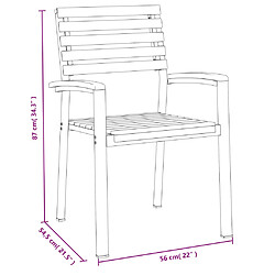 vidaXL Chaises jardin empilables lot de 6 pas cher
