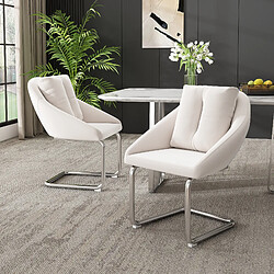 Merax Lot de 2 fauteuils pivotants - Beige - Reconditionné