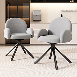 Merax Lot de 2 chaises pivotantes - Gris - Reconditionné