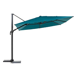 Parasol déporté rectangulaire Melhia bleu canard - 4 x 3 m - Hespéride