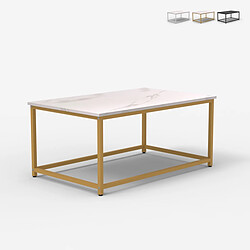 Ahd Amazing Home Design Table basse de salon contemporain 100x60x45cm effet marbre Corniola - Or