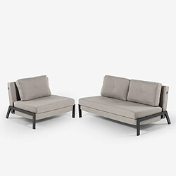 Modus sofà ensemble canapé-lit + fauteuil - Gris foncé