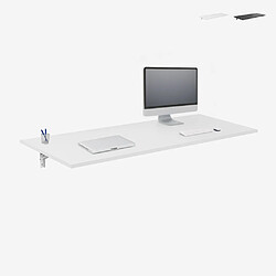 Ahd Amazing Home Design Plateau bureau repliable a mur 140x60cm Jeremy+ - Blanc