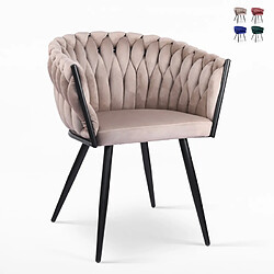 Ahd Amazing Home Design Fauteuil en velours design avec accoudoirs pour cuisine et salon Chantilly - Marron