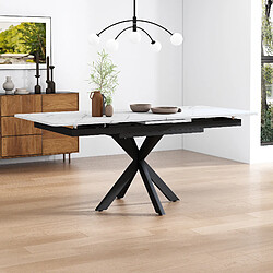 Merax Table à manger extensible - Noir et blanc - Reconditionné
