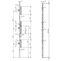Iseo Serrure multipoints 3 points inox