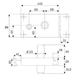 Iseo serrure en applique Zénith 542