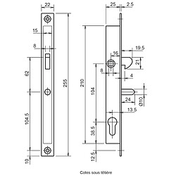 Metalux Serrure 1 point coffre 28/25