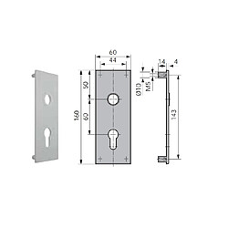 Wss plaque de propreté pour porte basculante - Argent