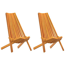 vidaXL Chaises de jardin pliantes 2 pcs - Acacia