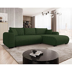 Bestmobilier Rosalie - Canapé d'angle réversible 4 places convertible avec coffre en velours côtelé