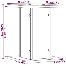 vidaXL Support de Plante 2 pcs Chêne noir 30 x 30 x 40 cm pas cher