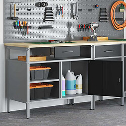 Acheter vidaXL Établi Noir et gris 100 x 55 x 85 cm Bois d'ingénierie et acier