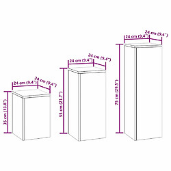 vidaXL Support de Plante 3 pcs Anthracite Acier pas cher