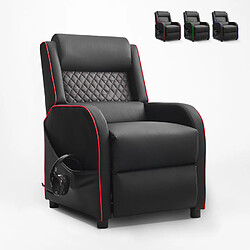 LE ROI DU RELAX Fauteuil gaming inclinable ergonomique avec repose-pieds en similicuir Challenge - Rouge