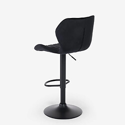 Superstool Tabouret velours - Noir pas cher