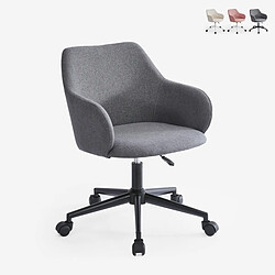 Franchi Bürosessel Chaise pivotante en tissu avec accoudoirs pour le télétravail Kivri - Gris foncé