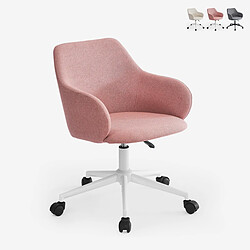 Franchi Bürosessel Chaise pivotante en tissu avec accoudoirs pour le télétravail Kivri - Rose