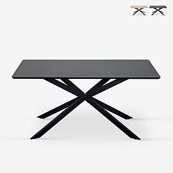 Ahd Amazing Home Design Table avec pieds croisés design 160x90 en bois et métal Shaila - Noir