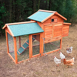 Avis BELLA PET Poulailler en bois de jardin extérieur pour poules pondeuses 152x62x92 Marf