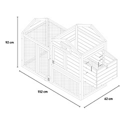 Acheter BELLA PET Poulailler en bois de jardin extérieur pour poules pondeuses 152x62x92 Marf