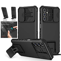 ODEYDO Samsung A55 5G Coque Armor - Noir Coque protection renforcée - Support intégré - Découpes précises - Élégant et fonctionnel