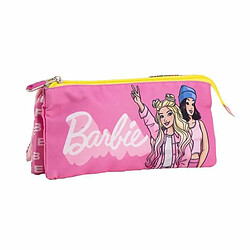 Trousse Triple Barbie - 2,2 x 1,1 x 22,5 cm - Fuchsia