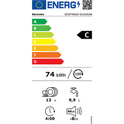 Electrolux ESA47400SW Lave-vaisselle 13 couverts - Blanc