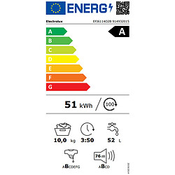 Electrolux EFI6114O2B Machine à laver 10 kg - Blanc