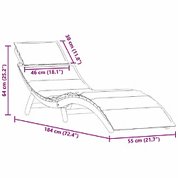 vidaXL Chaise Longue - Ensemble de 2 Marron, Taupe pas cher