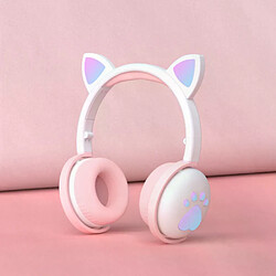 Casque de jeu sans fil LED chat - Rose