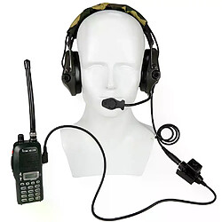 Casque tactique U94 - Noir Ecouteurs kit piéton tactique - filaire - avec micro - réduction de bruit - télécommande